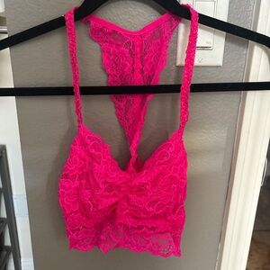 VS PINK Lace Bralette in Vibrant Pink